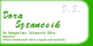 dora sztancsik business card