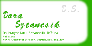 dora sztancsik business card